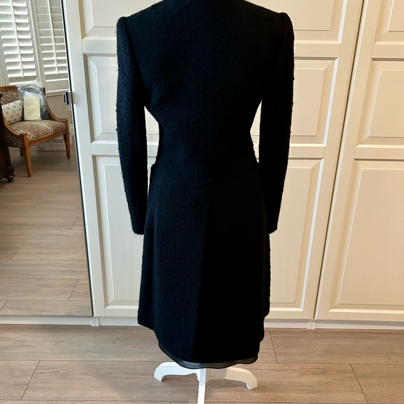 Banana Republic Black Wool Tweed Long Jacket & Skirt 2-Piece Suit Size 4 - Picture 2 of 13